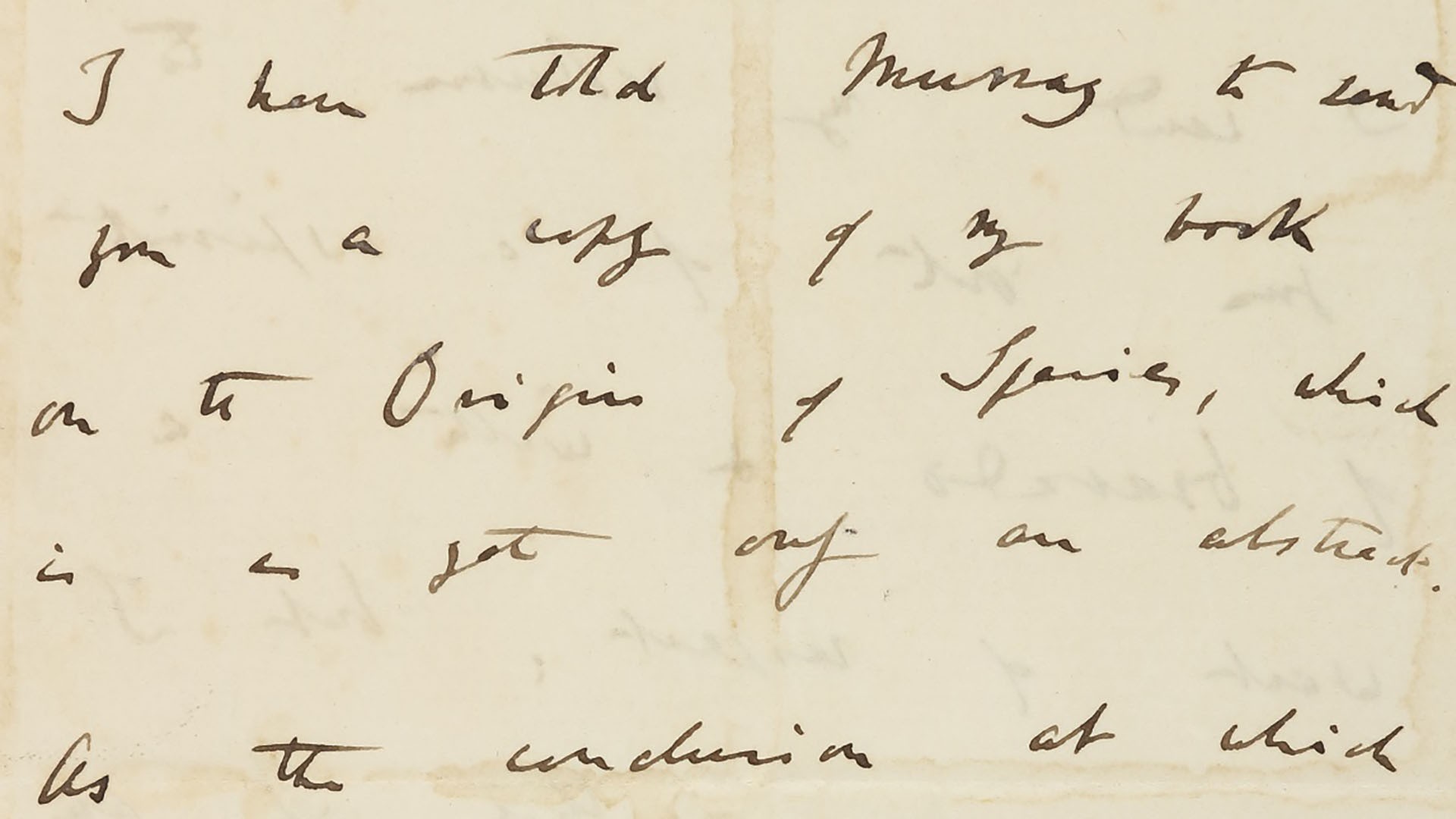 Charles Darwin's handwritten letter, original manuscript